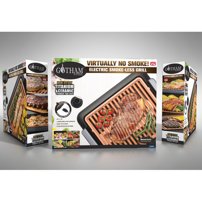 Gotham Steel Indoor Smokeless Electric Grill & Reviews Wayfair